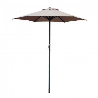 ΟΜΠΡΕΛΑ Αλουμινίου Χωρίς Flaps Σκελετός Ανθρακί - Ύφασμα Μπεζ  Φ 2m (H 2,2m) [-Ανθρακί-, -Μπεζ-Tortora-Sand-Cappuccino-] [-Αλουμίνιο-, -Ύφασμα-] Ε925,21