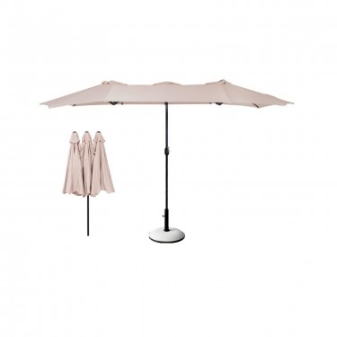 ΟΜΠΡΕΛΑ Oval Σκελετός Μέταλλο Βαφή Ανθρακί - Ύφασμα Μπεζ  270x450cm (H 2,4m - σωλ.Φ48mm) [-Ανθρακί-, -Μπεζ-Tortora-Sand-Cappuccino-] [-Μέταλλο-, -Ύφασμα-] Ε922