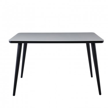 UNION Τραπέζι Τραπεζαρίας Κουζίνας, Μέταλλο Βαφή Μαύρo Γυαλί Milky White  120x70x75cm [-Άσπρο-, -Μαύρο-] [-Γυαλί-, -Μέταλλο-] ΕΜ832,1