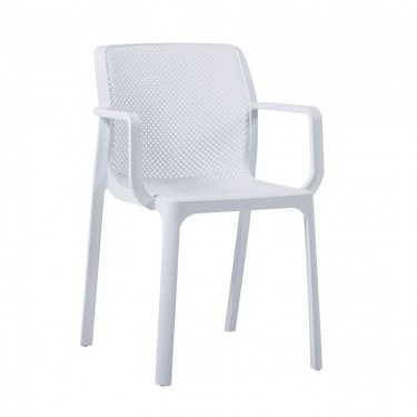 DORIAN Πολυθρόνα Kήπου Βεράντας PP-UV Άσπρο  54x55x83cm [-Άσπρο-] [-PP - PC - ABS-, -PU - PVC-] Ε381,1