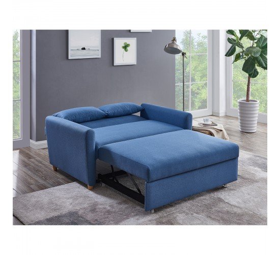 MOTTO Καναπές - Κρεβάτι Σαλονιού - Καθιστικού, Ύφασμα Μπλε  140x86x86 / Κρεβ.118x189x45cm [-Μπλε-] [-Ύφασμα-] Ε992,1
