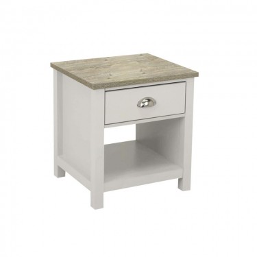 LUXOR Κομοδίνο Απόχρωση Sonoma - Άσπρο  45x40x50cm [-Άσπρο-, -Φυσικό-] [-MDF - Κόντρα Πλακέ - Καπλαμάς - Νοβοπάν-] Ε740,1