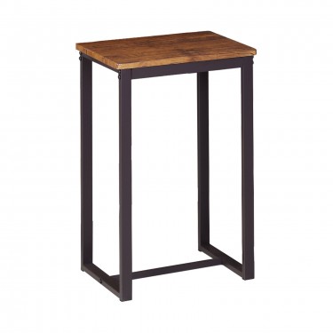 HENRY Σκαμπό BAR, Μέταλλο Βαφή Σκούρο Καφέ, Κάθισμα Απόχρωση Καρυδί  40x30x60cm [-Καρυδί-, -Καφέ-] [-MDF - Κόντρα Πλακέ - Καπλαμάς - Νοβοπάν-, -Μέταλλο-] ΕΜ9795,Β