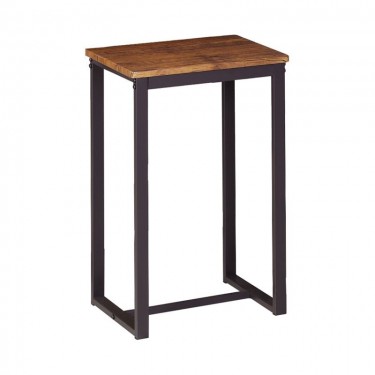 HENRY Σκαμπό BAR, Μέταλλο Βαφή Σκούρο Καφέ, Κάθισμα Απόχρωση Καρυδί  40x30x60cm [-Καρυδί-, -Καφέ-] [-MDF - Κόντρα Πλακέ - Καπλαμάς - Νοβοπάν-, -Μέταλλο-] ΕΜ9795,Β