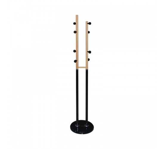 NORDIC DUO Καλόγερος Μέταλλο Βαφή Μαύρο, Φυσικό  Φ37x170cm [-Μαύρο-, -Φυσικό-] [-Μέταλλο-] ΕΜ195,1