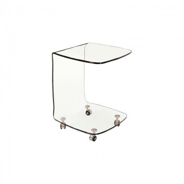 GLASSER Trolley Τραπεζάκι Βοηθητικό, Διάφανο Γυαλί 10mm  45x45x60cm [-Διάφανο-] [-Γυαλί-] ΕΜ726,1