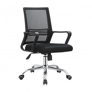 BF2110 Πολυθρόνα Γραφείου Μέταλλο Χρώμιο, Mesh Μαύρο  58x60x94/104cm [-Μαύρο-] [-Ύφασμα Mesh-] ΕΟ256