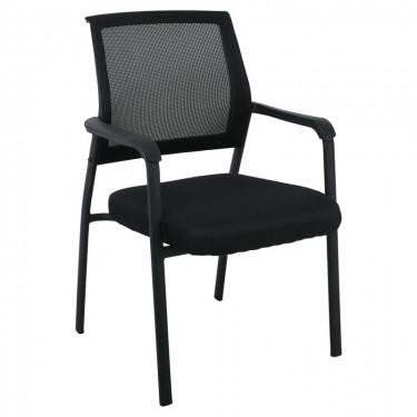 ASCO Πολυθρόνα Γραφείου Επισκέπτη Μέταλλο Βαφή Μαύρο, Mesh - Ύφασμα Μαύρο  61x64x92cm [-Μαύρο-] [-Ύφασμα Mesh-, -Ύφασμα-] ΕΟ567,1