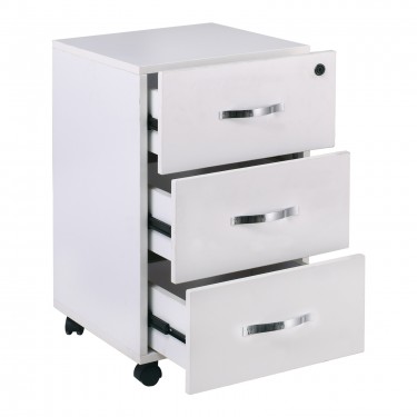 UNIT Συρταριέρα Γραφείου, 3 Συρτάρια, Τροχήλατη, Melamine Απόχρωση Άσπρο  38x42x63cm [-Άσπρο-] [-Melamine-] ΕΟ438,1