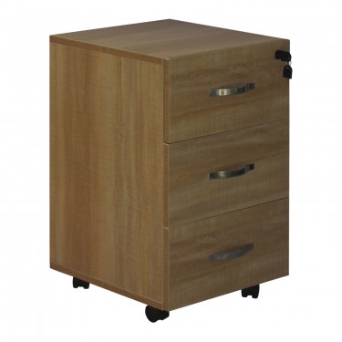 UNIT Συρταριέρα Γραφείου, 3 Συρτάρια, Τροχήλατη, Melamine Απόχρωση Sonoma  38x42x63cm [-Φυσικό-] [-Melamine-] ΕΟ438,3