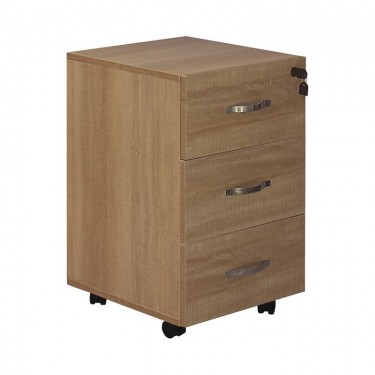 UNIT Συρταριέρα Γραφείου, 3 Συρτάρια, Τροχήλατη, Melamine Απόχρωση Sonoma  38x42x63cm [-Φυσικό-] [-Melamine-] ΕΟ438,3