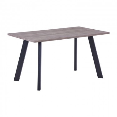 BAXTER Τραπέζι Κουζίνας Τραπεζαρίας, Μέταλλο Βαφή Μαύρο, Sonoma Oak  140x80x75cm [-Καρυδί-, -Μαύρο-] [-MDF - Κόντρα Πλακέ - Καπλαμάς - Νοβοπάν-, -Μέταλλο-] ΕΜ817,1