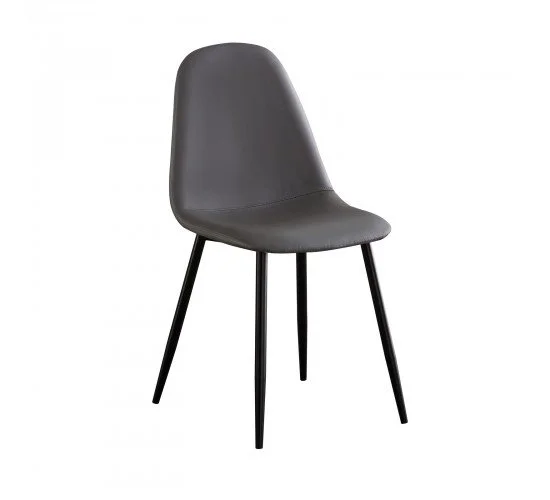 CELINA Καρέκλα Μέταλλο Βαφή Μαύρο, Pvc Γκρι  45x54x85cm [-Μαύρο/Γκρι-] [-Μέταλλο/PVC - PU-] ΕΜ907,1ΜP