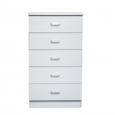 DRAWER Συρταριέρα με 5 Συρτάρια, Απόχρωση Άσπρο  60x40x97cm [-Άσπρο-] [-MDF - Κόντρα Πλακέ - Καπλαμάς - Νοβοπάν-] Ε7395,1