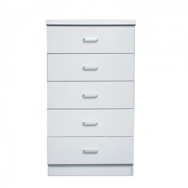 DRAWER Συρταριέρα με 5 Συρτάρια, Απόχρωση Άσπρο  60x40x97cm [-Άσπρο-] [-MDF - Κόντρα Πλακέ - Καπλαμάς - Νοβοπάν-] Ε7395,1