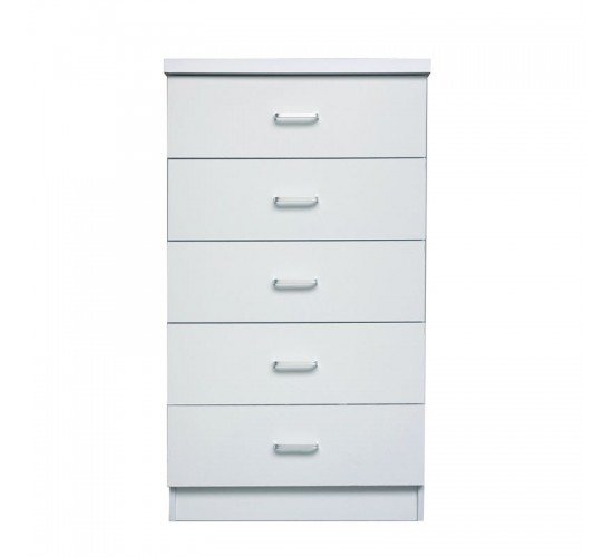 DRAWER Συρταριέρα με 5 Συρτάρια, Απόχρωση Άσπρο  60x40x97cm [-Άσπρο-] [-MDF - Κόντρα Πλακέ - Καπλαμάς - Νοβοπάν-] Ε7395,1