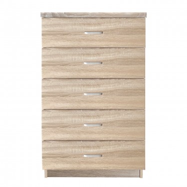 DRAWER Συρταριέρα με 5 Συρτάρια, Απόχρωση Sonoma  60x40x97cm [-Φυσικό-] [-MDF - Κόντρα Πλακέ - Καπλαμάς - Νοβοπάν-] Ε7395,2
