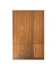 CLOSET Ντουλάπα Τετράφυλλη, 5 Ράφια, 2 Συρτάρια, Θέσεις για Κρεμάστρες, Απόχρωση Καρυδί  120x50x180cm [-Καρυδί-] [-MDF - Κόντρα Πλακέ - Καπλαμάς - Νοβοπάν-] Ε8385,3