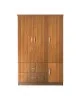 CLOSET Ντουλάπα Τετράφυλλη, 5 Ράφια, 2 Συρτάρια, Θέσεις για Κρεμάστρες, Απόχρωση Καρυδί  120x50x180cm [-Καρυδί-] [-MDF - Κόντρα Πλακέ - Καπλαμάς - Νοβοπάν-] Ε8385,3