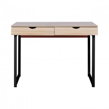 ΓΡΑΦΕΙΟ με 2 Συρτάρια Μέταλλο Βαφή Μαύρο - Maple  100x48x75cm [-Μαύρο-, -Φυσικό-] [-Melamine-, -Μέταλλο-] ΕΟ403,2