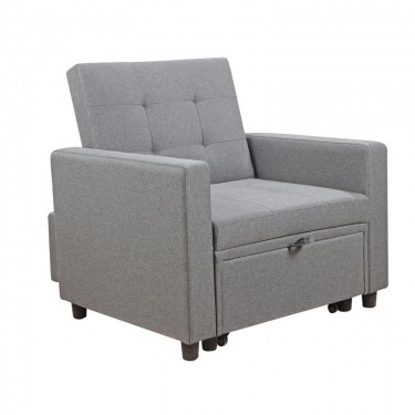 IMOLA Πολυθρόνα - Κρεβάτι Σαλονιού - Καθιστικού, Ύφασμα Ανοιχτό Γκρι  100x102x92(Κρεβ.75x180x44)cm [-Γκρι-] [-Ύφασμα-] Ε9921,12