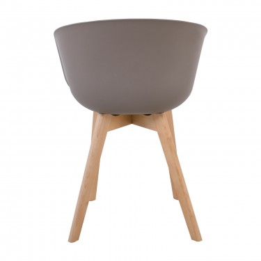 OPTIM Πολυθρόνα Ξύλινο Πόδι Οξιά Φυσικό, PP Sand Beige  54x51x79cm [-Μπεζ-Tortora-Sand-Cappuccino-, -Φυσικό-] [-PP - PC - ABS-, -Ξύλο-] ΕΜ140,3