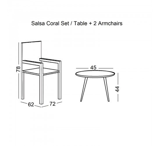 SALSA Coral Coffee Set Κήπου Μέταλλο Μαύρο - Γυαλί - Wicker Φυσικό: Τραπεζάκι 2 Πολυθρόνες  TableΦ50x44 Armchair72x62x81cm [-Μαύρο/Φυσικό-] [-Μέταλλο/Wicker-] Ε283,S