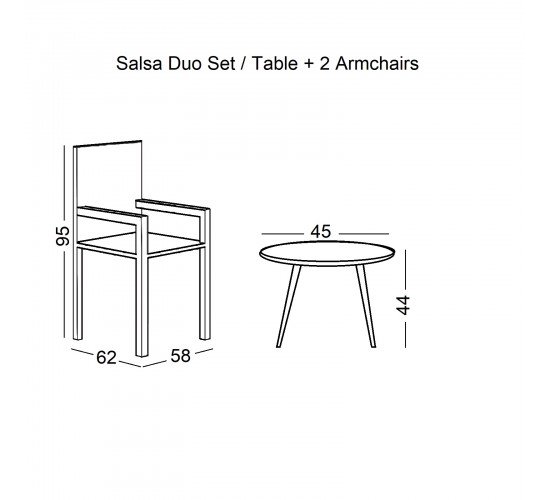 SALSA Duo Set Καθιστικό Κήπου Μέταλλο Μαύρο - Γυαλί - Wicker Φυσικό: Τραπεζάκι 2 Πολυθρόνες  TableΦ50x44 Armchair58x62x95cm [-Μαύρο/Φυσικό-] [-Μέταλλο/Wicker-] Ε287,S
