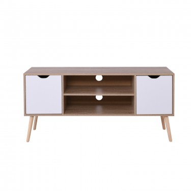 ALINA Έπιπλο TV Απόχρωση Sonoma - Άσπρο  120x38x58cm [-Άσπρο-, -Φυσικό-] [-MDF - Κόντρα Πλακέ - Καπλαμάς - Νοβοπάν-] Ε747,1