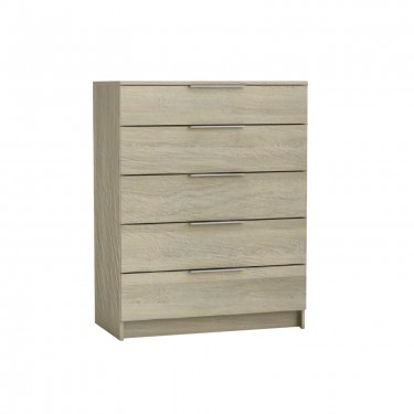 DRAWER Συρταριέρα με 5 Συρτάρια, Απόχρωση Sonoma  80x40x102cm [-Φυσικό-] [-MDF - Κόντρα Πλακέ - Καπλαμάς - Νοβοπάν-] Ε758,2