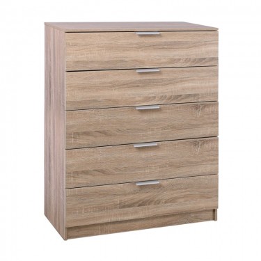 DRAWER Συρταριέρα με 5 Συρτάρια, Απόχρωση Sonoma  80x40x102cm [-Φυσικό-] [-MDF - Κόντρα Πλακέ - Καπλαμάς - Νοβοπάν-] Ε758,2