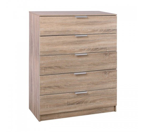 DRAWER Συρταριέρα με 5 Συρτάρια, Απόχρωση Sonoma  80x40x102cm [-Φυσικό-] [-Paper-] Ε758,2