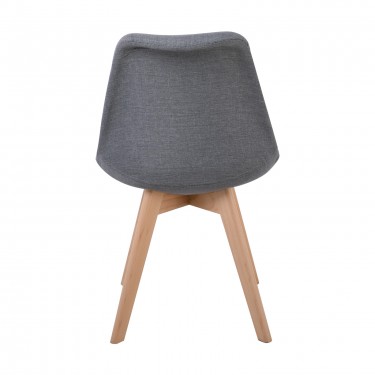 MARTIN Καρέκλα Οξιά Φυσικό, Ύφασμα Γκρι, Μονταρισμένη Ταπετσαρία  49x57x82cm [-Γκρι-, -Φυσικό-] [-Ξύλο-, -Ύφασμα-] ΕΜ136,44F