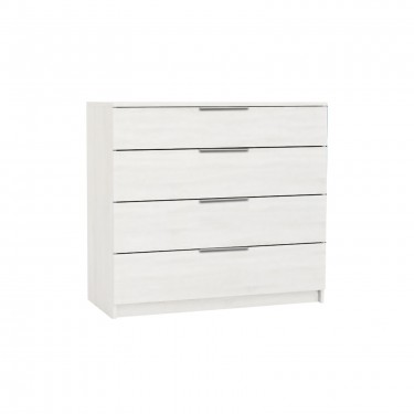DRAWER Συρταριέρα με 4 Συρτάρια, Απόχρωση Άσπρο  80x40x83cm [-Άσπρο-] [-MDF - Κόντρα Πλακέ - Καπλαμάς - Νοβοπάν-] Ε759,3