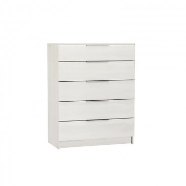 DRAWER Συρταριέρα με 5 Συρτάρια, Απόχρωση Άσπρο  80x40x102cm [-Άσπρο-] [-MDF - Κόντρα Πλακέ - Καπλαμάς - Νοβοπάν-] Ε758,3