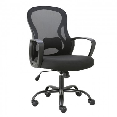 BF2011 Πολυθρόνα Γραφείου, Βάση Μέταλλο Βαφή Μαύρο, Mesh Μαύρο, PP Μαύρο  58x62x96/106cm [-Μαύρο-] [-Ύφασμα Mesh-] ΕΟ600,1