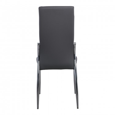 FRESH Καρέκλα Τραπεζαρίας Κουζίνας Μέταλλο Χρώμιο, Pu Γκρι  45x52x100cm [-Γκρι-, -Χρώμιο - Inox-] [-PU - PVC-, -Μέταλλο-] ΕΜ903,7