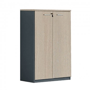 PROGRESS Ντουλάπι Γραφείου Δίφυλλο, 3 Ράφια, Απόχρωση Elm - Sky Grey  80x40x120cm [-Ανθρακί-, -Φυσικό-] [-Melamine-] ΕΟ814