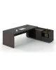 ADVANCE Γραφείο Δεξιά Γωνία Σκούρο Καρυδί - Sky Grey  180x80/160x40 (H.75)cm [-Καρυδί/Γκρι-] [-Melamine-] ΕΟ819,R