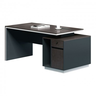 ADVANCE Γραφείο Σκούρο Καρυδί - Sky Grey  200x80x75cm [-Ανθρακί-, -Καρυδί-] [-Melamine-] ΕΟ824