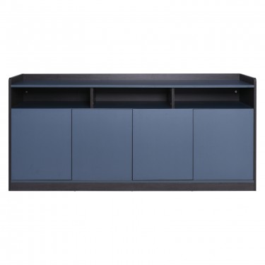 ADVANCE Ντουλάπι Γραφείου, 3 Ράφια, 2 Ντουλάπια Δίφυλλα με 4 Ράφια, Σκ.Καρυδί-Sky Grey  169x40x80cm [-Ανθρακί-, -Καρυδί-] [-Melamine-] ΕΟ826