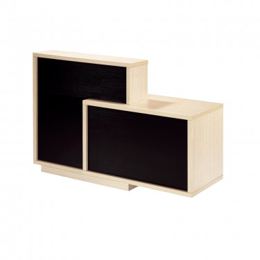 Reception PROGRESS Elm/Black  160x60x110cm [-Μαύρο-, -Φυσικό-] [-Melamine-] ΕΟ827