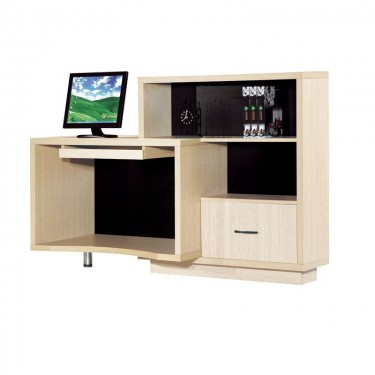 Reception PROGRESS Elm/Black  160x60x110cm [-Μαύρο-, -Φυσικό-] [-Melamine-] ΕΟ827