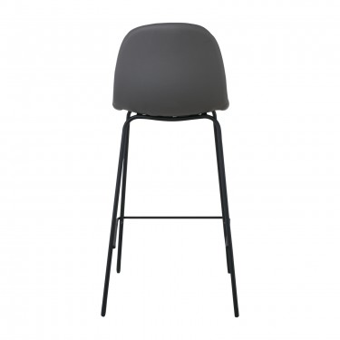 CELINA Σκαμπό BAR με Πλάτη, Κάθισμα H.67cm, Μέταλλο Βαφή Μαύρο, Pvc Γκρι  47x48x67/95cm [-Γκρι-, -Μαύρο-] [-PU - PVC-, -Μέταλλο-] ΕΜ902,1P