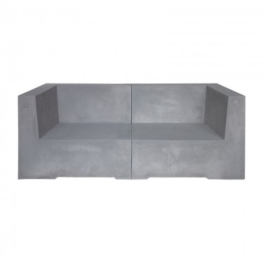 CONCRETE 2Θέσιος Kαναπές Κήπου - Βεράντας, Cement Grey  166x81x65cm [-Γκρι-] [-Artificial Cement (Recyclable)-] Ε6200,2