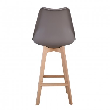 MARTIN Σκαμπό BAR Οξιά Φυσικό, Κάθισμα Η.67cm, PP-Pu Sand Beige, Μονταρισμένη Ταπετσαρία  49x54x67/106cm [-Μπεζ-Tortora-Sand-Cappuccino-, -Φυσικό-] [-PP - PC - ABS-, -Ξύλο-] ΕΜ147,91