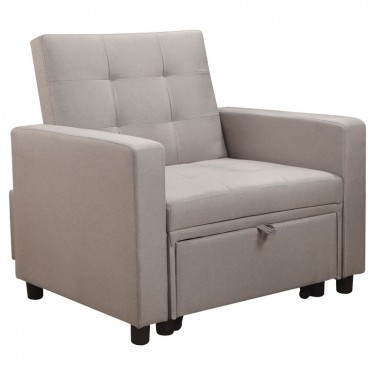 IMOLA Πολυθρόνα - Κρεβάτι Σαλονιού - Καθιστικού, Ύφασμα Cappuccino  100x102x92(Κρεβ.75x180x44)cm [-Μπεζ-Tortora-Sand-Cappuccino-] [-Ύφασμα-] Ε9921,13