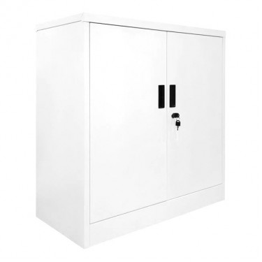 ΝΤΟΥΛΑΠΙ Δίφυλλο - 2 Ράφια Εσωτερικά - Μέταλλο Βαφή Άσπρο  90x40x90cm [-Άσπρο-] [-Μέταλλο-] Ε6000