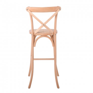 DESTINY Σκαμπό BAR, Ξύλο Οξιά Απόχρωση Φυσικό, Κάθισμα Ψάθα, Στοιβαζόμενο  45x48x110cm [-Φυσικό-] [-Ξύλο-] Ε7022,3