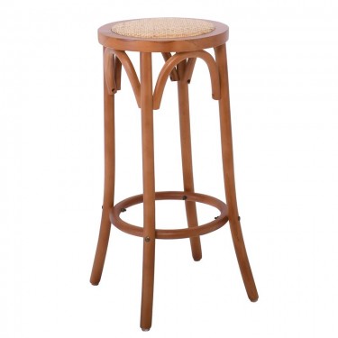 VIENNA Σκαμπό BAR, Ξύλο Οξιά Απόχρωση Καρυδί, Κάθισμα Ψάθα  36x36x71cm [-Καρυδί-] [-Ξύλο-] Ε7023,2